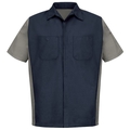 Workwear Outfitters Men's Short Sleeve Two-Tone Crew Shirt Navy/Grey, 3XL SY20NG-SS-3XL